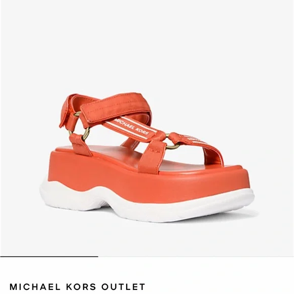 Michael Kors Red Sandals with Logo Straps - Picture 6 of 7